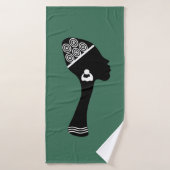 Afro-Amerikaanse abstracte vrouw profiel Badhanddoek (Badhanddoek)