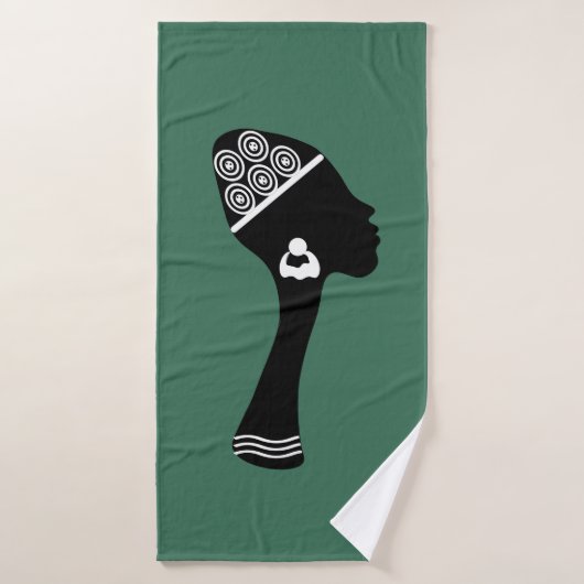 Afro-Amerikaanse abstracte vrouw profiel Badhanddoek (Badhanddoek)