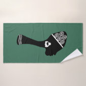 Afro-Amerikaanse abstracte vrouw profiel Badhanddoek (Badhanddoek)