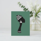 Afro-Amerikaanse abstracte vrouw profiel Briefkaart (Staand voorkant)