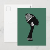 Afro-Amerikaanse abstracte vrouw profiel Briefkaart (Voorkant / Achterkant)