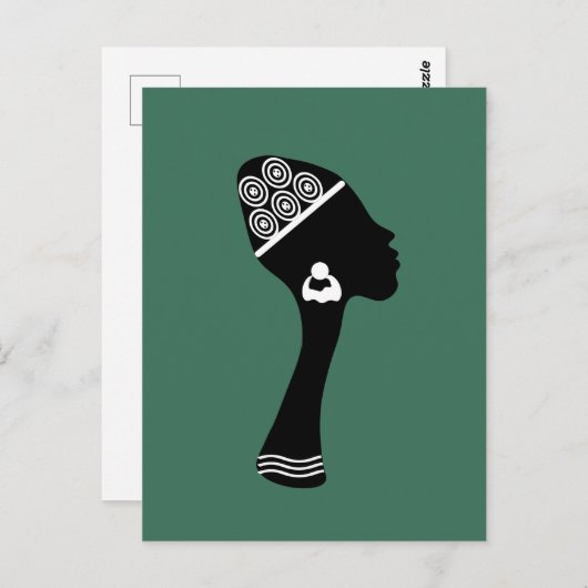 Afro-Amerikaanse abstracte vrouw profiel Briefkaart (Voorkant / Achterkant)