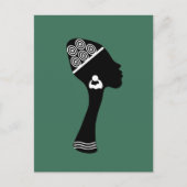 Afro-Amerikaanse abstracte vrouw profiel Briefkaart (Voorkant)