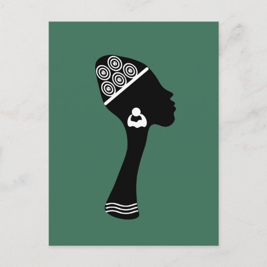 Afro-Amerikaanse abstracte vrouw profiel Briefkaart (Voorkant)