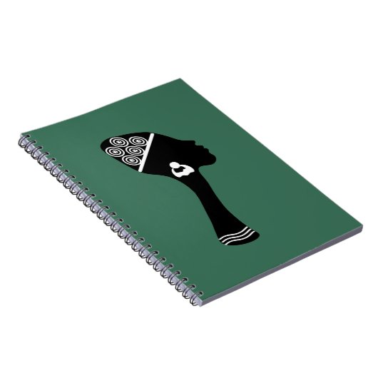 Afro-Amerikaanse abstracte vrouw profiel Notitieboek (Rechterzijde)