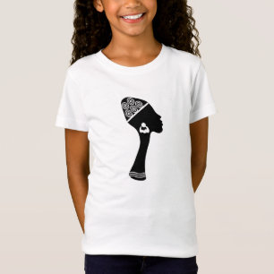 Afro-Amerikaanse abstracte vrouw profiel T-shirt