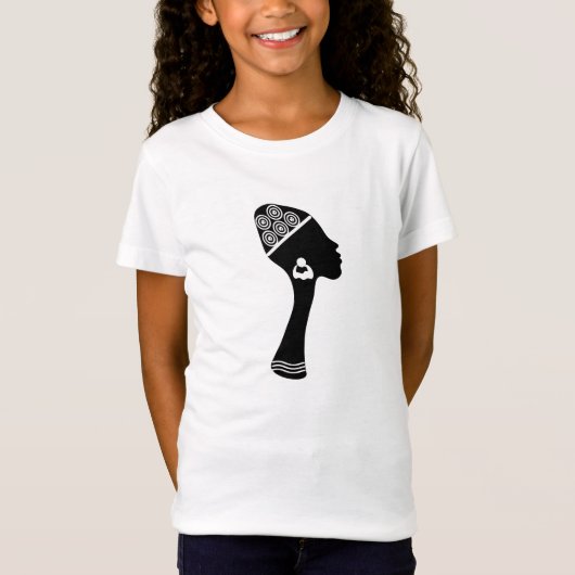 Afro-Amerikaanse abstracte vrouw profiel T-shirt (Voorkant)