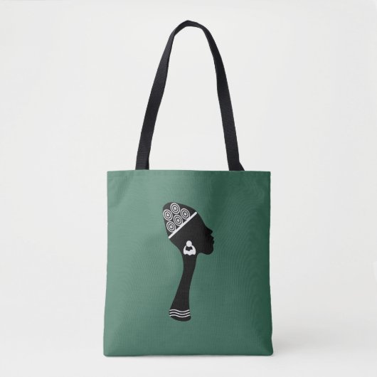 Afro-Amerikaanse abstracte vrouw profiel Tote Bag (Voorkant)