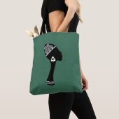 Afro-Amerikaanse abstracte vrouw profiel Tote Bag (Dichtbij)