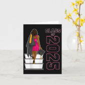 Afro-Amerikaanse Afro Black Girl Afstuderen Cl van Kaart (Gele Bloem)