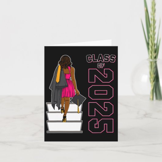 Afro-Amerikaanse Afro Black Girl Afstuderen Cl van Kaart (Voorkant)