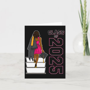 Afro-Amerikaanse Afro Black Girl Afstuderen Cl van Kaart