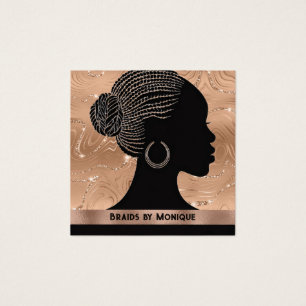 Afro-Amerikaanse Afro Hair Braider Visitekaartje