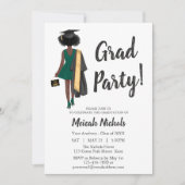 Afro-Amerikaanse Afstuderen Girl Unique Trendy Kaart (Voorkant)