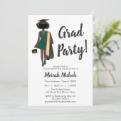 Afro-Amerikaanse Afstuderen Girl Unique Trendy Kaart (Staand voorkant)