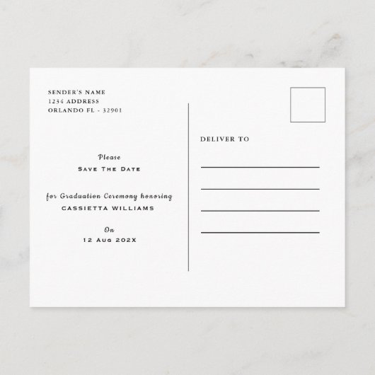 Afro-Amerikaanse Afstuderen Save the Date Aankondigingskaart (Achterkant)