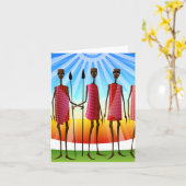 Afro-Amerikaanse All Occasion Wenskaart Kaart (Gele Bloem)