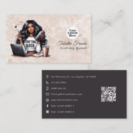 Afro-Amerikaanse Ambachtelijke Koningin Design Visitekaartje