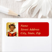Afro-Amerikaanse Angel Christmas Mailing Etiket (Insitu)