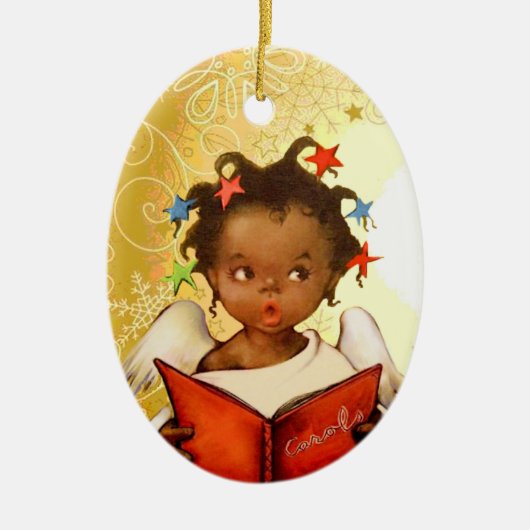  Afro-Amerikaanse Angel Christmas Ornament (Voorkant)
