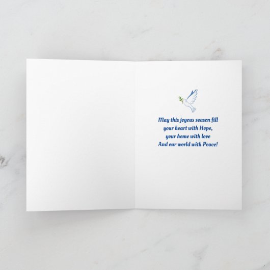 Afro-Amerikaanse Angel en Peace Dove Kerstmis Kaart (Binnen)