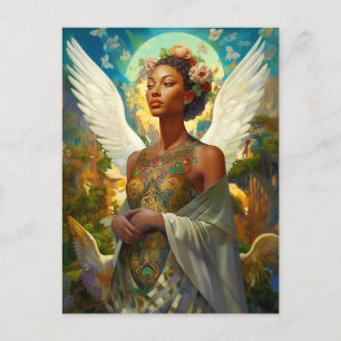 Afro-Amerikaanse Angel Goddess Fantasy Art Briefkaart