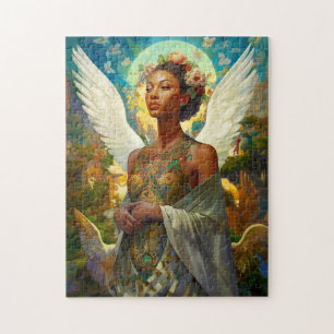Afro-Amerikaanse Angel Goddess Fantasy Art Legpuzzel