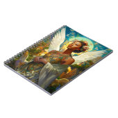 Afro-Amerikaanse Angel Goddess Fantasy Art Notitieboek (Linkerzijde)