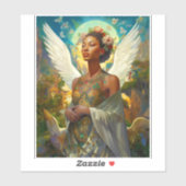 Afro-Amerikaanse Angel Goddess Fantasy Art Sticker (Vel)