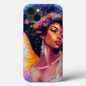 Afro-Amerikaanse Angel Lady Fantasy Kunst Case-Mate iPhone Case (Achterkant)