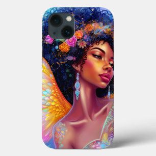 Afro-Amerikaanse Angel Lady Fantasy Kunst Case-Mate iPhone Case