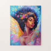 Afro-Amerikaanse Angel Lady Fantasy Kunst Legpuzzel (Verticaal)