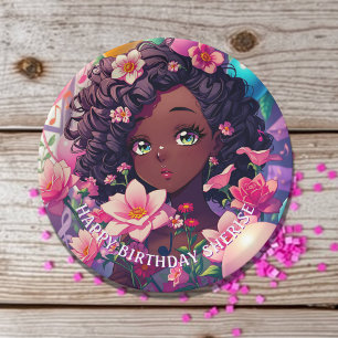 Afro-Amerikaanse anime meisje gepersonaliseerde ve Papieren Bordje