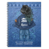 Afro-Amerikaanse Aquarius Zodiac Sign Personal Notitieboek (Voorkant)