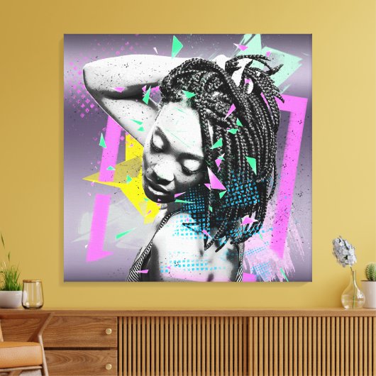 Afro-Amerikaanse Art Deco Canvas Afdruk (Insitu (Woonkamer))