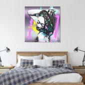 Afro-Amerikaanse Art Deco Canvas Afdruk (Insitu (Slaapkamer))