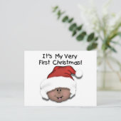 Afro-Amerikaanse Baby 1e kerstdag Feestdagenkaart (Staand voorkant)