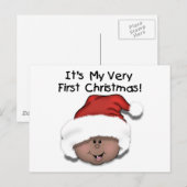 Afro-Amerikaanse Baby 1e kerstdag Feestdagenkaart (Voorkant / Achterkant)