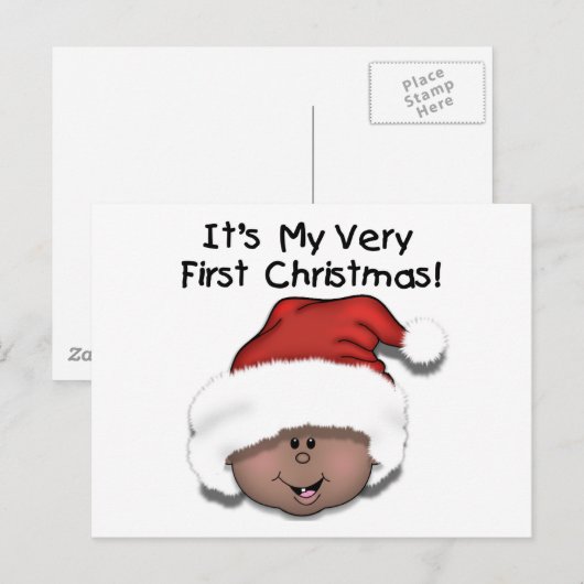Afro-Amerikaanse Baby 1e kerstdag Feestdagenkaart (Voorkant / Achterkant)