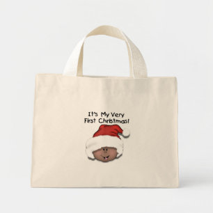 Afro-Amerikaanse Baby 1e kerstdag Mini Tote Bag