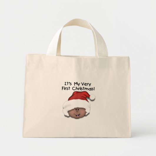 Afro-Amerikaanse Baby 1e kerstdag Mini Tote Bag (Voorkant)