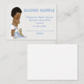 Afro-Amerikaanse Baby Boy Luier Raffle Ticket Informatiekaartje (Voorkant / Achterkant)