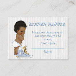 Afro-Amerikaanse Baby Boy Luier Raffle Ticket Informatiekaartje