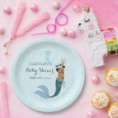 Afro-Amerikaanse Baby Boy Merman Prince Crown Papieren Bordje (Feest)