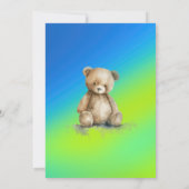 Afro-Amerikaanse Baby Boy met Teddy Baby shower Kaart (Achterkant)