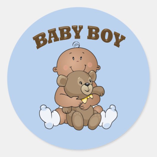 Afro-Amerikaanse Baby Boy Ronde Sticker (Voorkant)