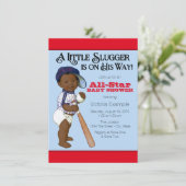 Afro-Amerikaanse Baby Boy Shower Kaart (Staand voorkant)