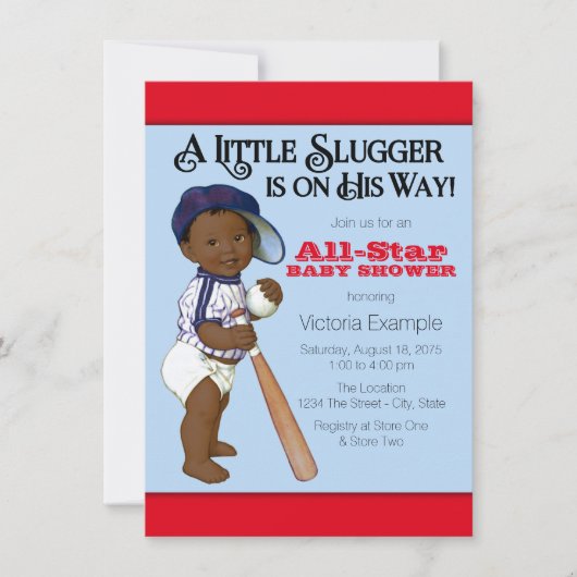 Afro-Amerikaanse Baby Boy Shower Kaart (Voorkant)