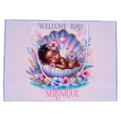 Afro-Amerikaanse Baby Girl in Seashell Pastel Groot Cadeauzakje (Achterkant)