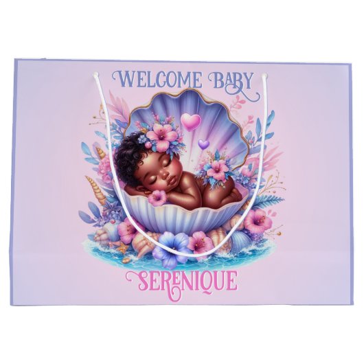 Afro-Amerikaanse Baby Girl in Seashell Pastel Groot Cadeauzakje